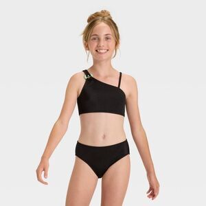 Cat & Jack Girls' 'I Heart It' Solid Bikini Set Sz L (10-12)